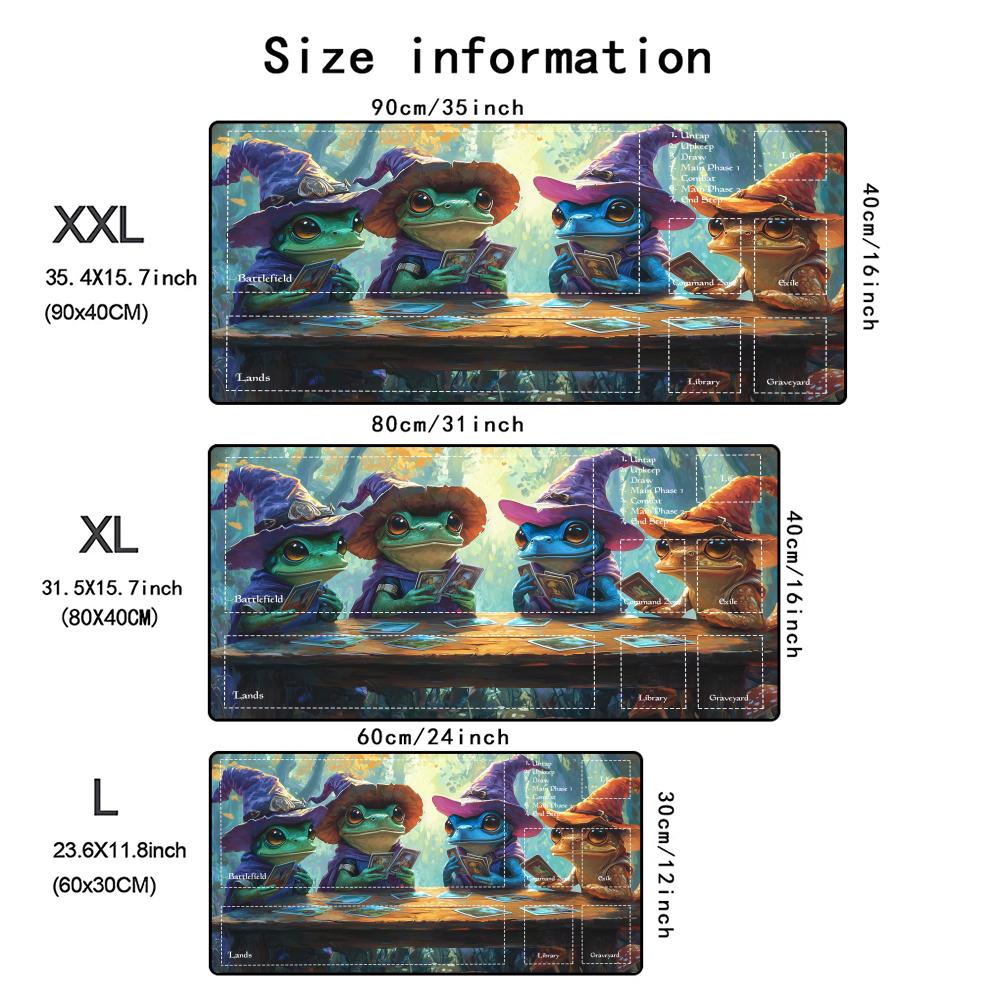 Frog Wizard Mouse Pad MTG Playmat Large Desk Mat Gaming Mats Gamer Pc Accessories Keypad Expansion Pads Rubber Anti-slip Base