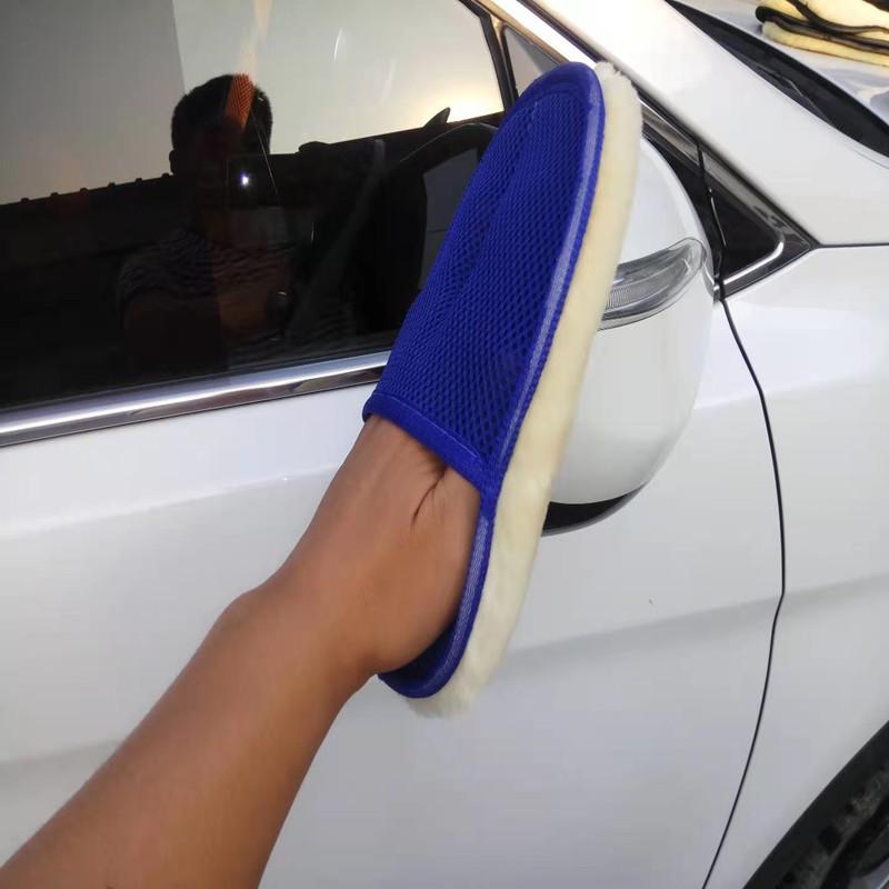 Перчатки для мытья автомобиля из шерсти ягненка, тип А: Безопасно для краски, идеально для полировки и нанесения воска