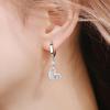 Delicate Solid 925 Sterling Silver White Heart-shaped Zircon Earrings for Women Promise Love Wedding Statement Bijoux Jewelry