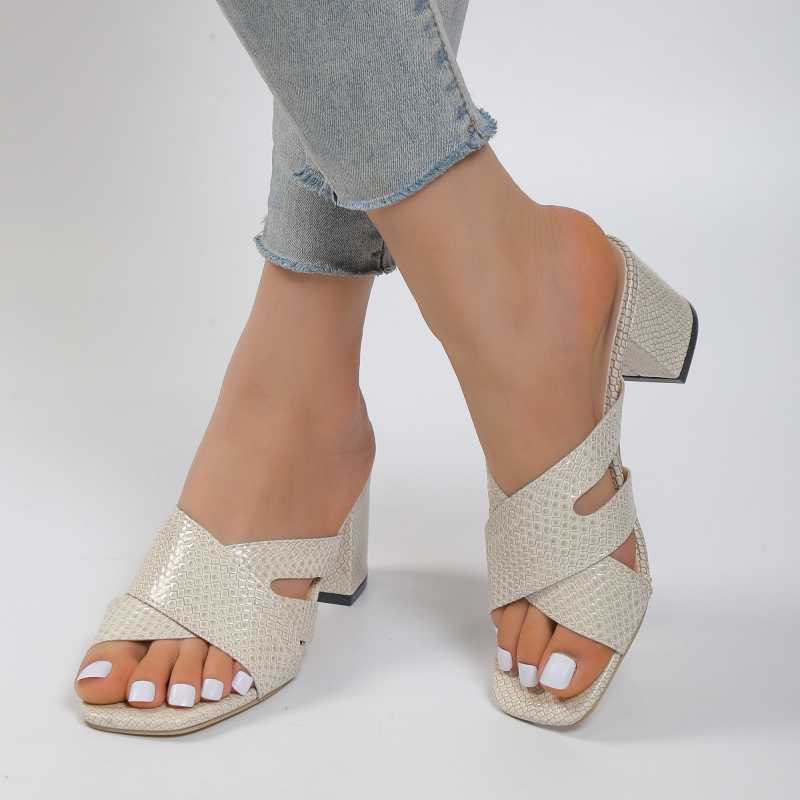 BCEBYL весна-лето мода квадратный носок толстый каблук неглубокий носок дышащие простые износостойкие тапочки женские сандалии