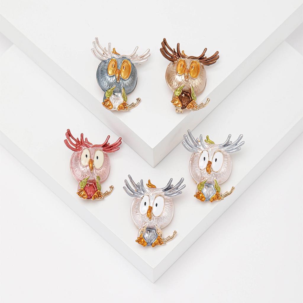 Брошь в виде совы из ветровой стали с рисунком из мультфильма, высококачественный женский корсаж