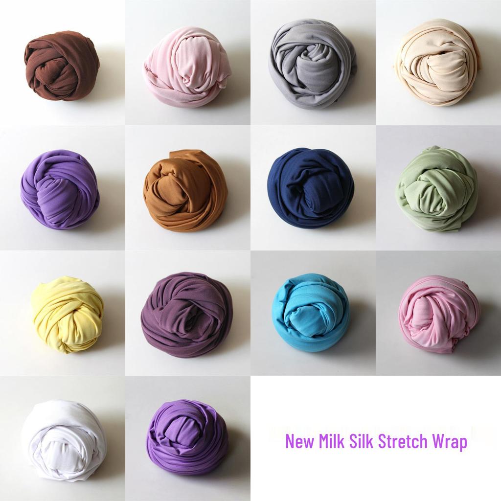 Newborn Elastic Milk Silk Swaddle Wrap for Photography Props