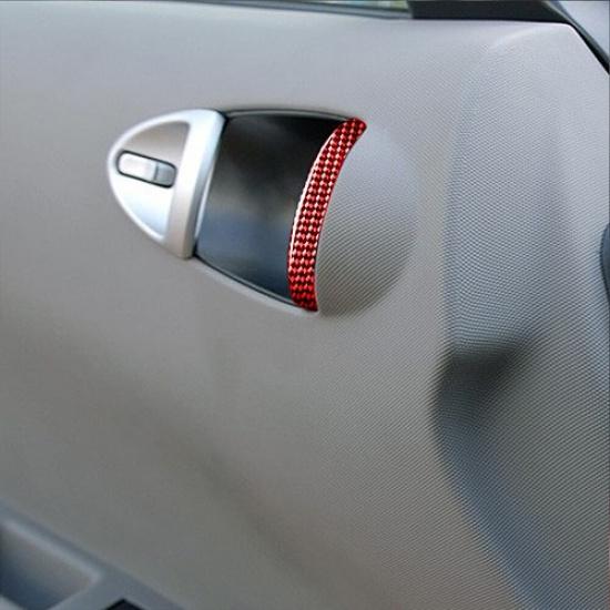 2Pcs Red Carbon Fiber Door Air Vent Outlet Cover Trim For Nissan 350Z 2003-09