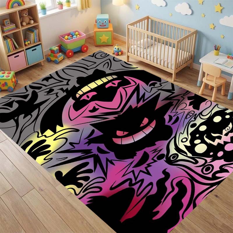Cute Cartoon Pokémon Rug Decoration; G-Gengar Balcony Super Absorbent Bathroom Rug; Kitchen Rug.