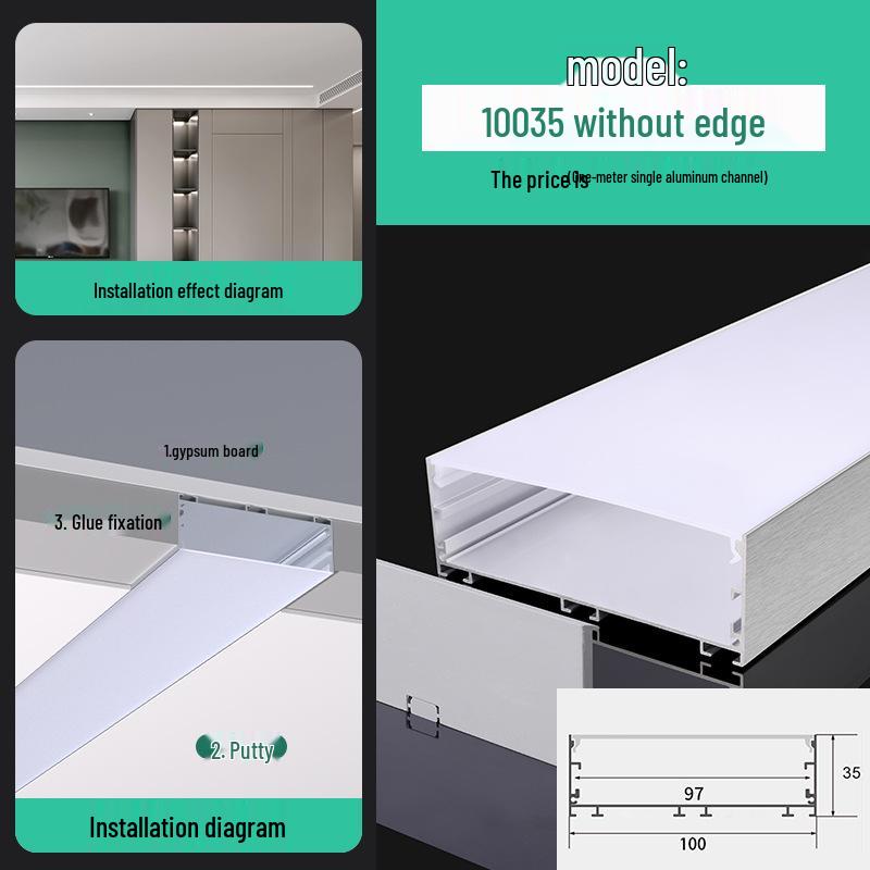 Seamless Linear Recessed LED Light Channel - Aluminum Strip Slot Design
