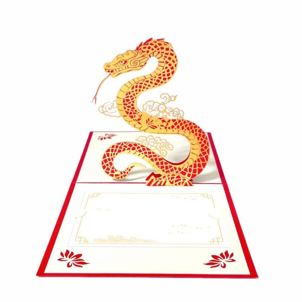 Hot Stamping 3D New Year Gift Card Foldable Message Card  Lunar New Year Gifts