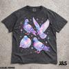 Four Pastel Pigeon Tshirt, Celestial Bird Graphic Tee, Colorful Comfort Colors Shirt, Pigeon Lover Gift, Dreamy Birdwatching Tee