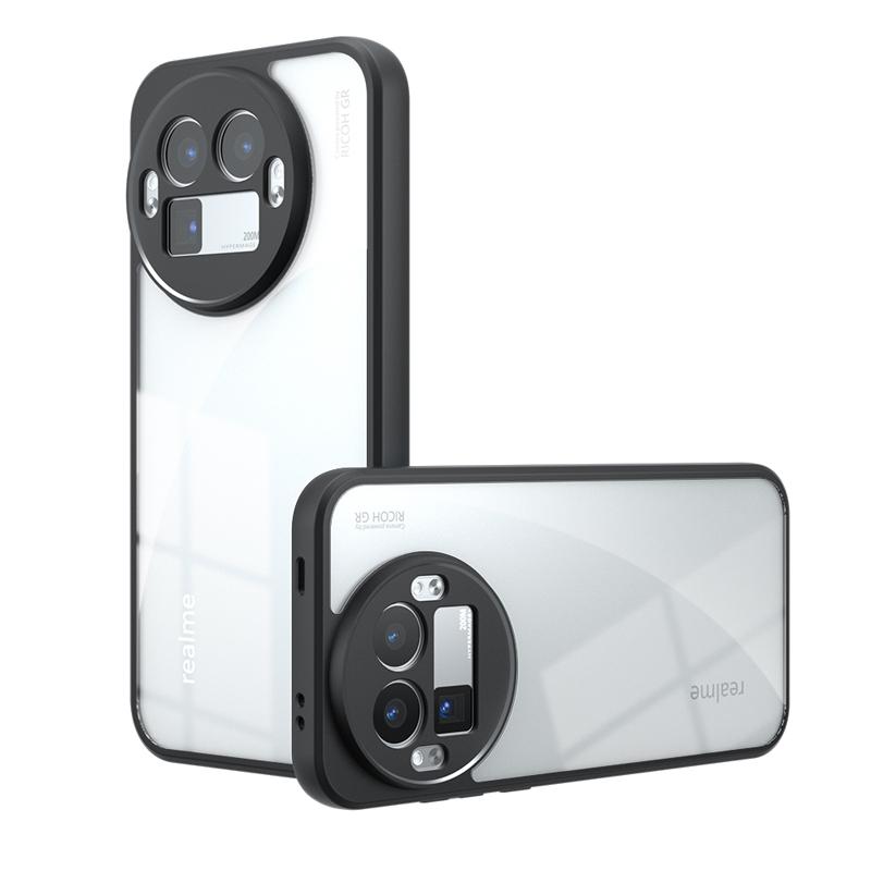 Чехол для Realme GT 8 Pro, противоударный, с матовой поверхностью, из поликарбоната и ТПУ, с защитой от отпечатков пальцев, прозрачный.