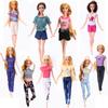 1 Set Doll Outfits Sleeveless Shirt Tops Shorts Jeans Trousers For Barbie Fashion Dolls Clothes For Barbie Dollhouse DIY Toys