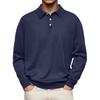 New Men's Casual Long Sleeve Button Down Collar Shirt, Versatile European American Style Top