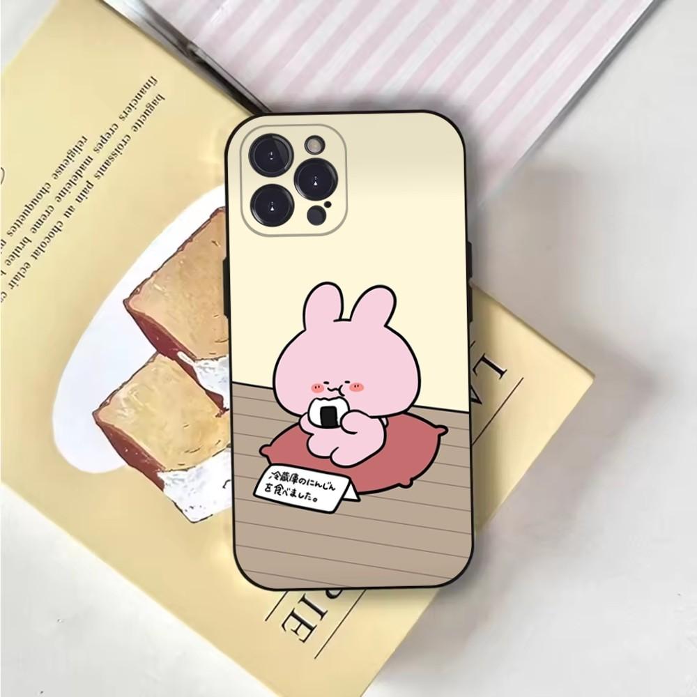 Мультяшный чехол для телефона A-Asamimichan для iPhone 16,15,14,13,12,11,Pro,X,XS,Max,XR,Plus,Mini Мягкий черный чехол