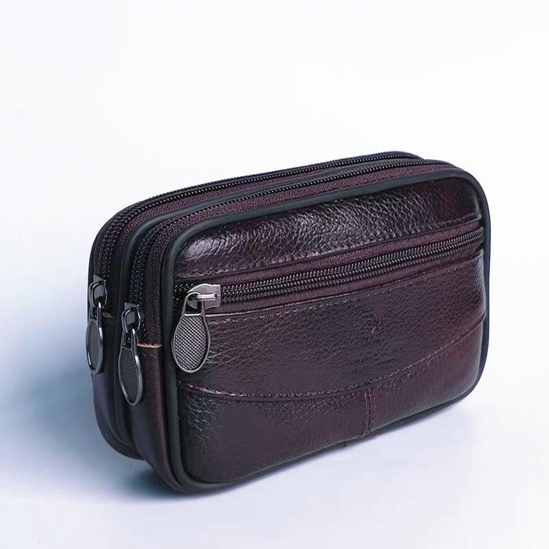 Мужская поясная сумка из натуральной кожи для телефона для строителей