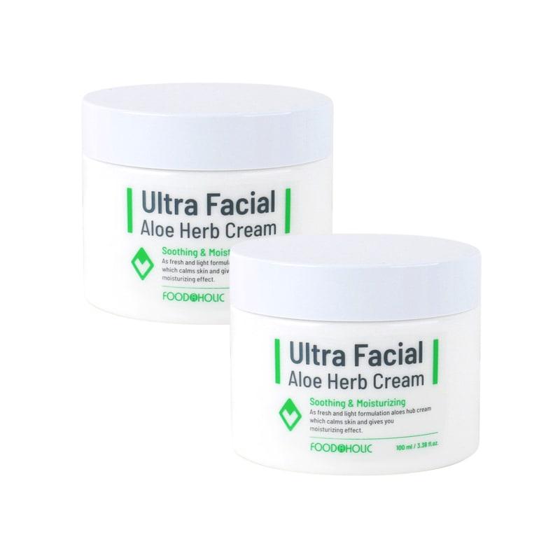 (2 шт.) Ультраувлажняющий крем для лица с алоэ и травами 100 мл