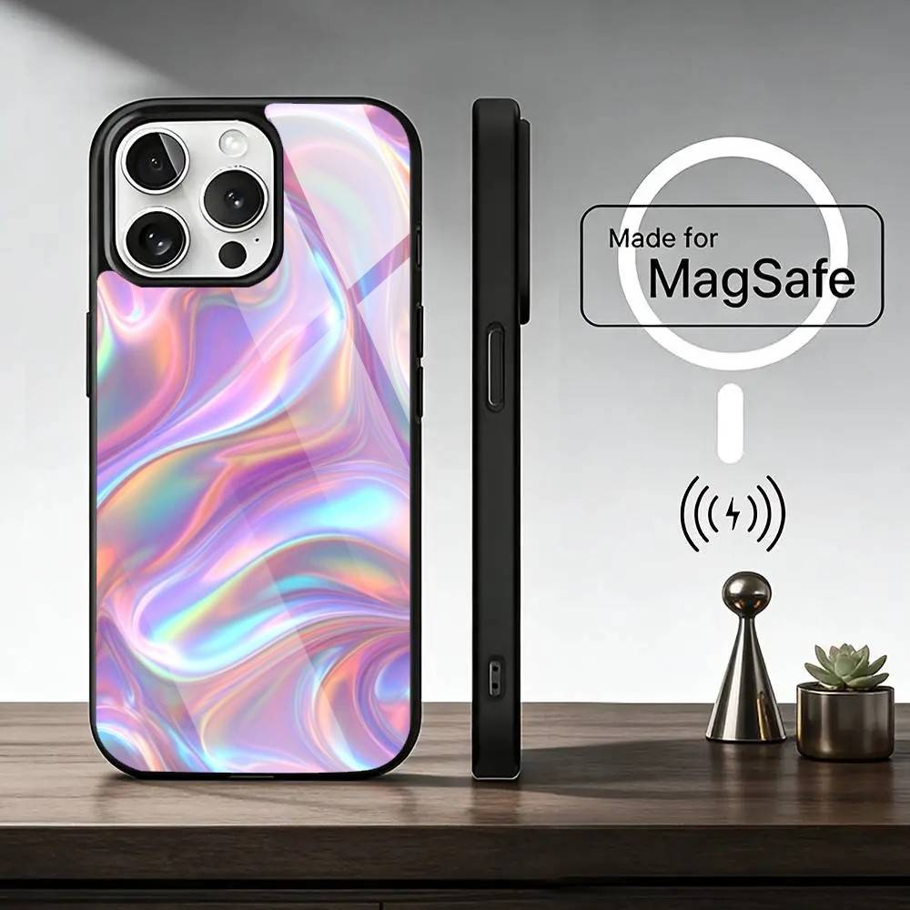 Folds T-Texture Phone Case For iPhone17,16,15,14,13,12,11 Plus,Pro Magnetic with Magsafe Wireless Charging