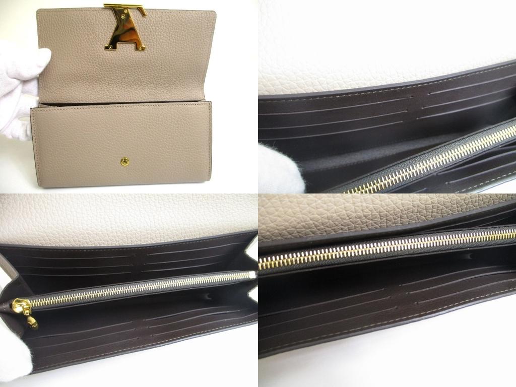 Authentic LOUIS VUITTON Pebble Tourillon Leather Capucines Wallet #a599 Refurbished