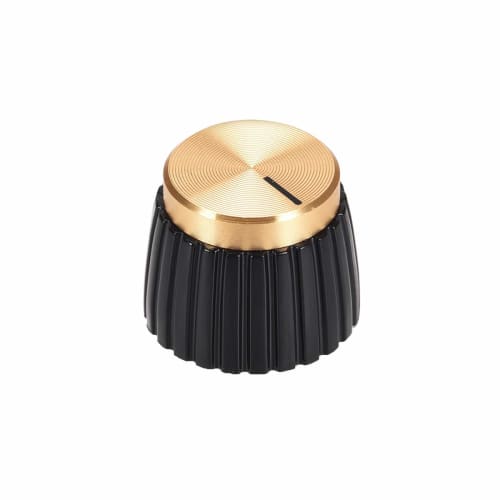 uxcell Volume Control Knob, Rotating Knob, Gold Tone Cap, Black, Marshall Style