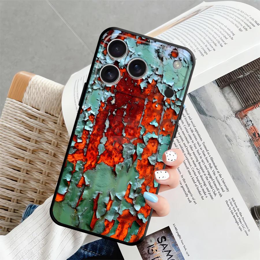 Funda Phone Cover Case for iPhone 13 Mini 12 7 8 14 17Air 15 Plus 11 X XS XR 17 16 Pro Max SE Retro Rust