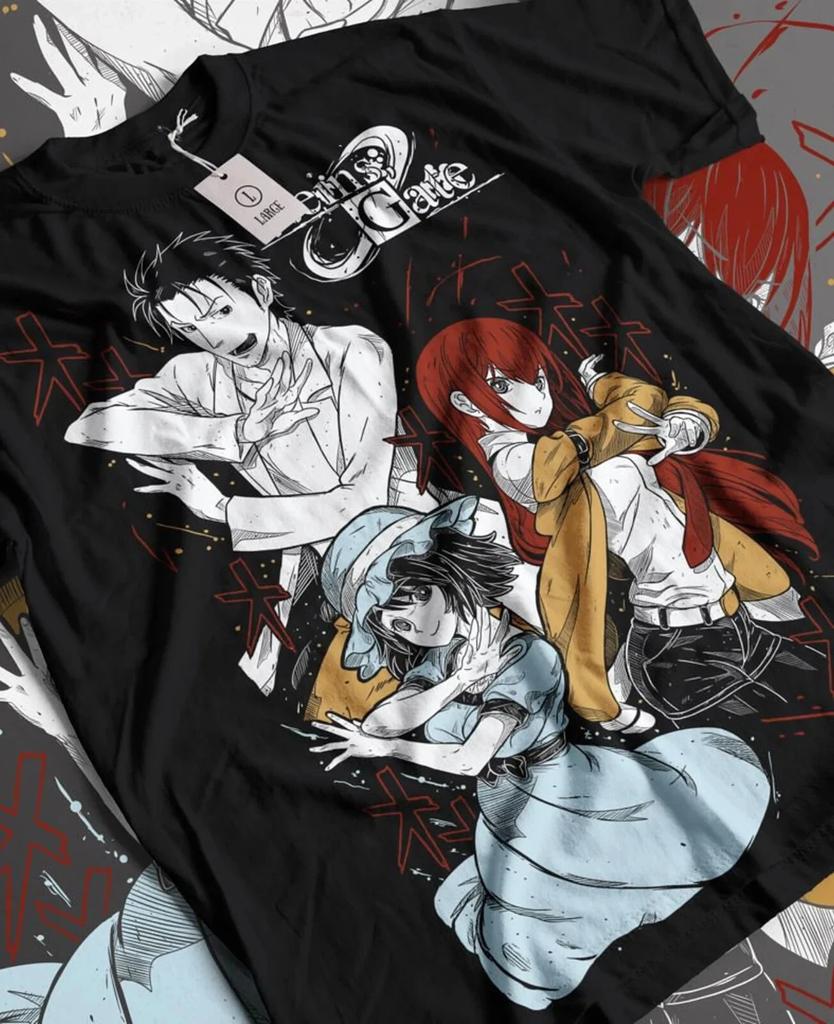 Футболка Steins Gate Курису Макисэ, Графическая футболка манга аниме, Унисекс футболка для