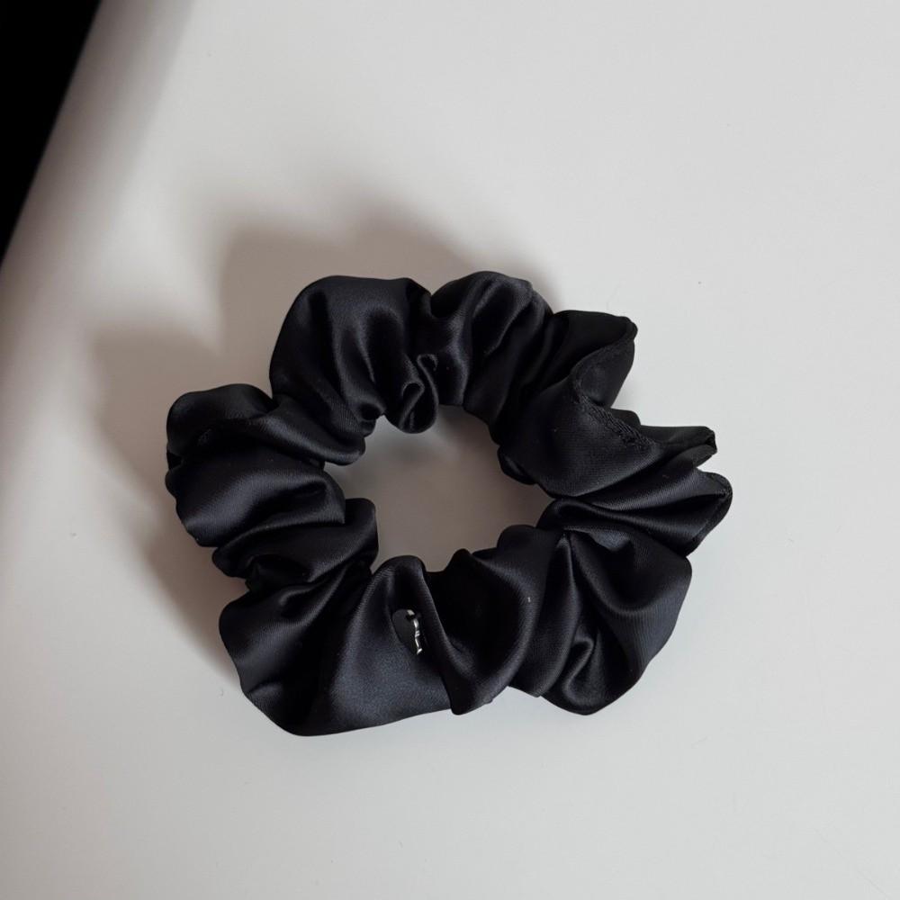 Black Color Ponytail Hair Scrunchies Rubber Band Hair Bands Hair Hoop Classic HeadBand Women