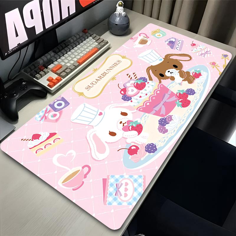 Игровой коврик для мыши Новый коврик для мыши Ноутбук Ssugar Bbunnies Мультяшный коврик для клавиатуры Нескользящий Мягкий Компьютерный Аниме Кролик Кавайный Настольный коврик