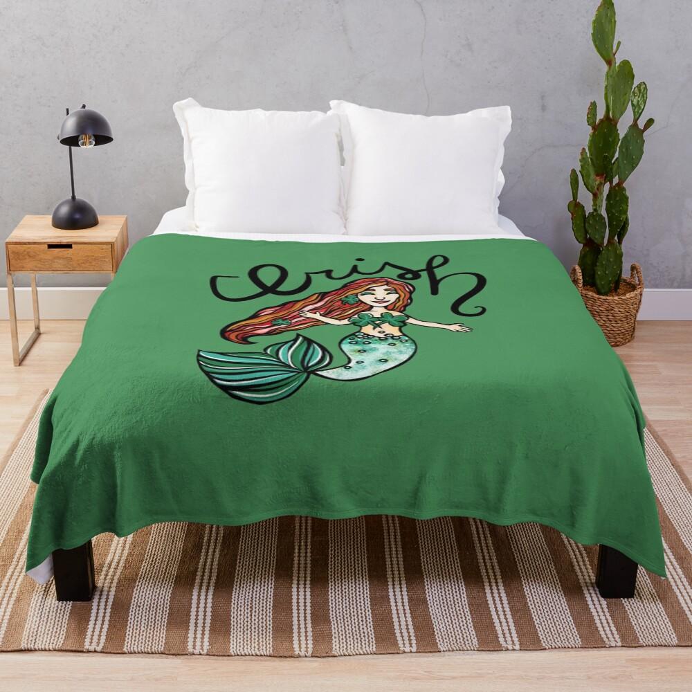 Irish Mermaid Throw Blanket