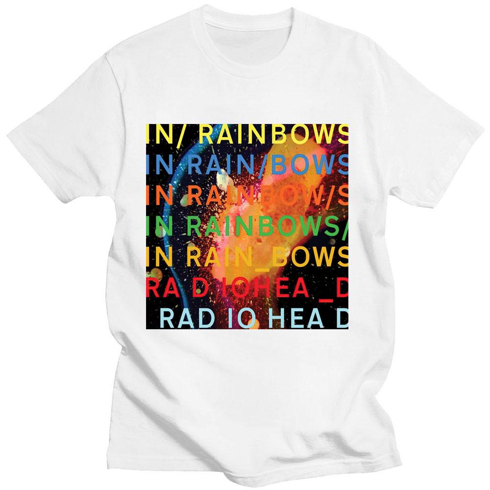 Футболка с изображением рок-группы Radiohead Music Album In Rainbows, мужская хип-хоп уличная одежда, готическая хлопковая стильная футболка с рисунком