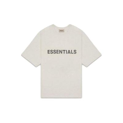 SS20 3D Силиконовая Аппликация Свободная Футболка Мужские Топы Овсяный FOG-SS20-288