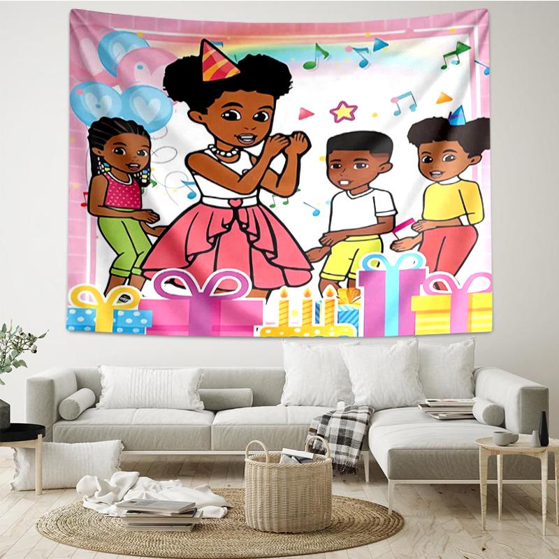 Gracie's-Corner Print Tapestry, Backdrop, Easy Setup, Ideal for Bedroom, Office & Living Room, with Aesthetic Wall Hanging Decor.