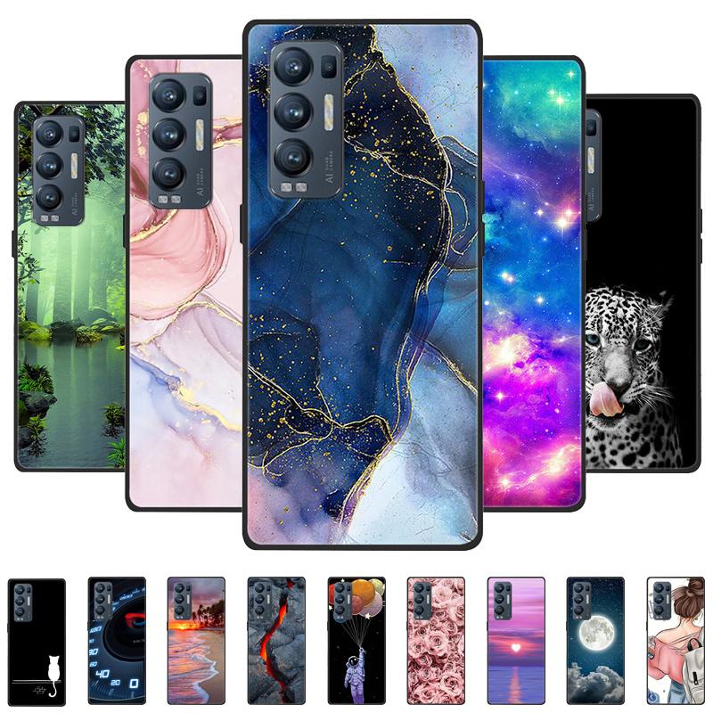 Для OPPO Find X3 Neo Чехол Силиконовый Мягкий Мраморный Черный Бампер Funda Coque для Oppo Find X3 Lite Защитный Capa FindX3 Neo