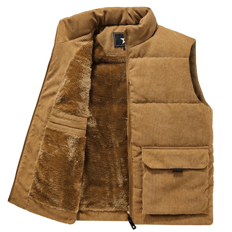Vest for Men Winter Wool Vest Male Cotton-Padded Vests Coats Men Sleeveless Vest Jackets Warm Waistcoats Clothing