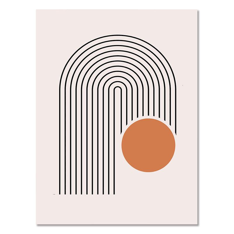 Абстрактный винтажный постер Солнце и Луна, холст, картина, радуга, современное искусство, принт, геометрическая линия, настенная картина для декора гостиной