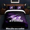 Melbourne Storm Design Bed Bedding Set 1 Duvet Cover + 2 Pillowcases Soft Breathable Household Bed Linens