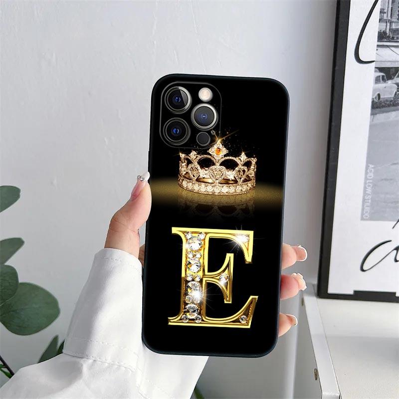 Первоначальная буква E M J F K L H I Чехол для телефона iPhone 11 15 16 Pro Max Чехол Coque 14 Plus 13 Pro 12 11 X XS 16 7 8 Мягкий чехол из ТПУ