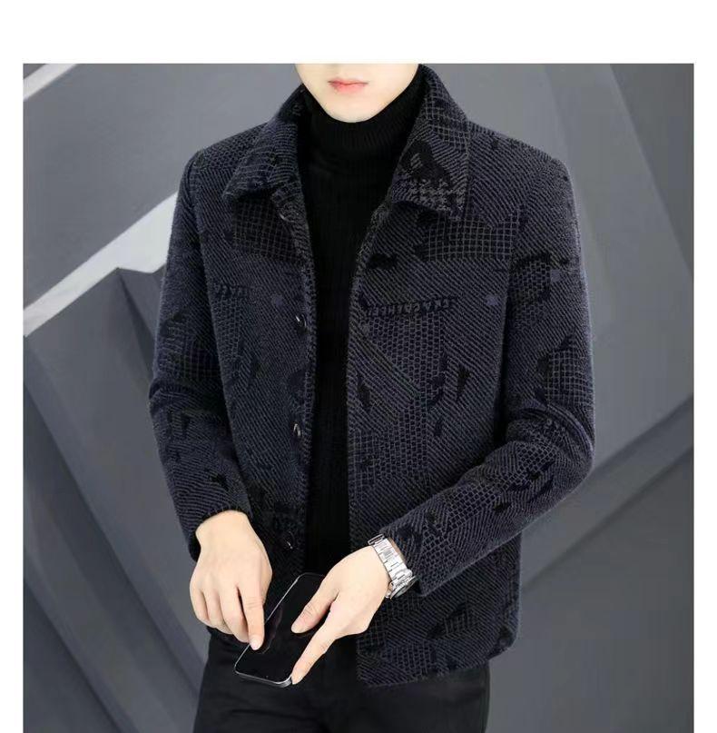 Мужская утолщенная бархатная шерстяная куртка - Новое осенне-зимнее короткое пальто