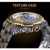 Прозрачные модные часы Luminous Royal Design Gold Luxury Men Mechanical Skeleton Wrist Watch Automatic Mechanical Wristwatches
