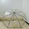 1 Stick Figure Pattern Pvc Transparent Umbrella, Automatic and Manual Options, Suitable for Travel and Commuting