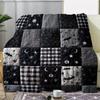 1 шт. готическое черно-белое клетчатое фланелевое одеяло - мягкое и удобное, теплое круглый год