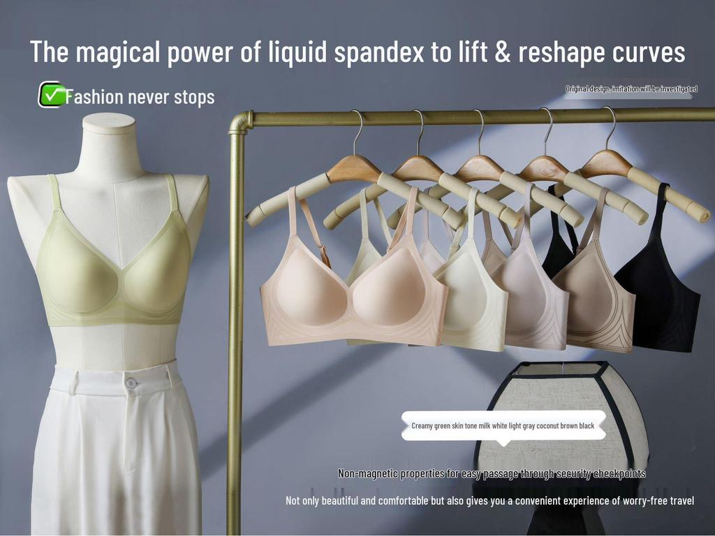 Бесшовный латексный бюстгальтер с эффектом лифтинга - Мягкая поддержка, без косточек, фиксированная чашка для маленькой груди