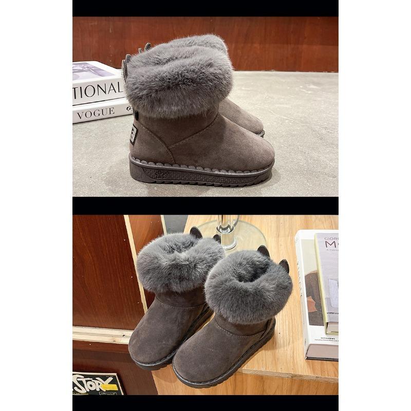 Детские зимние сапоги, короткие бархатные сапоги принцессы для девочек, теплая детская хлопковая обувь для девочек, обувь для мальчиков