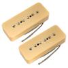 Musiclily Pro P90-BLA Alnico 5 P90 Soapbar Pickups, Single Coil, Neck and Bridge Pickup Set for Electric Guitars, Cream