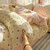 Simple Thickened Milk Fleece Bed Four-Piece Set Flange Coral Fleece Single Quilt Cover Bed Sheet Dormitory Kit