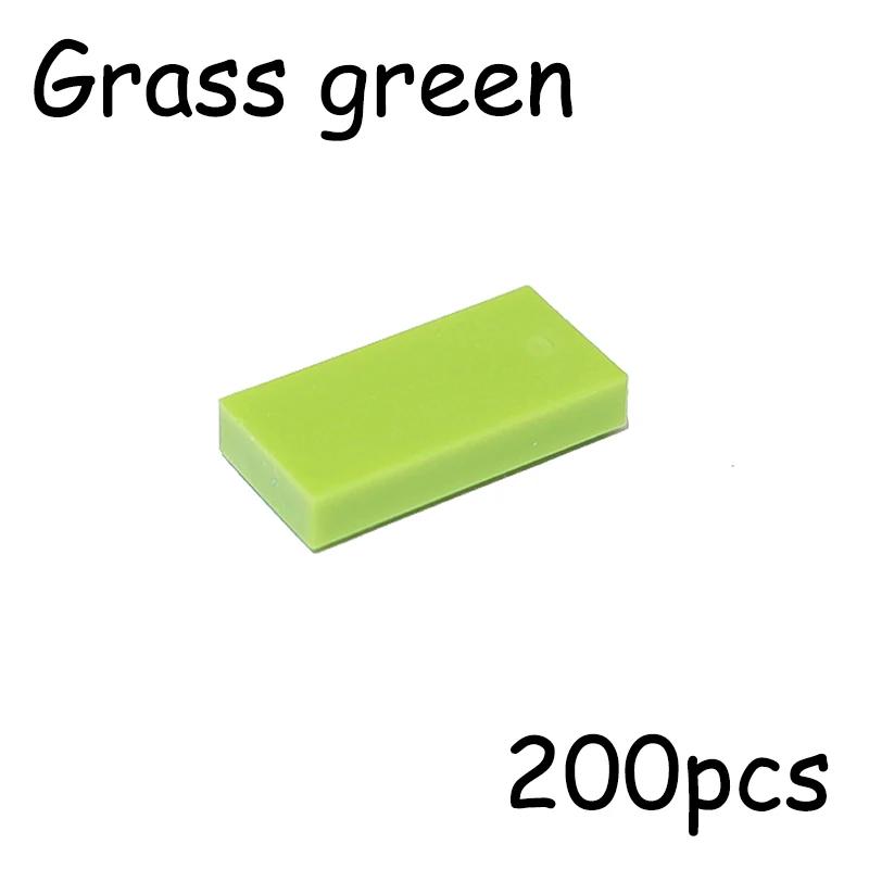200 шт. Детали для сборки MOC 3069 30070 Кирпичики 1x2 Плоская плитка Гладкая 1*2 Строительные блоки DIY Образовательная Креативная игрушка для детей