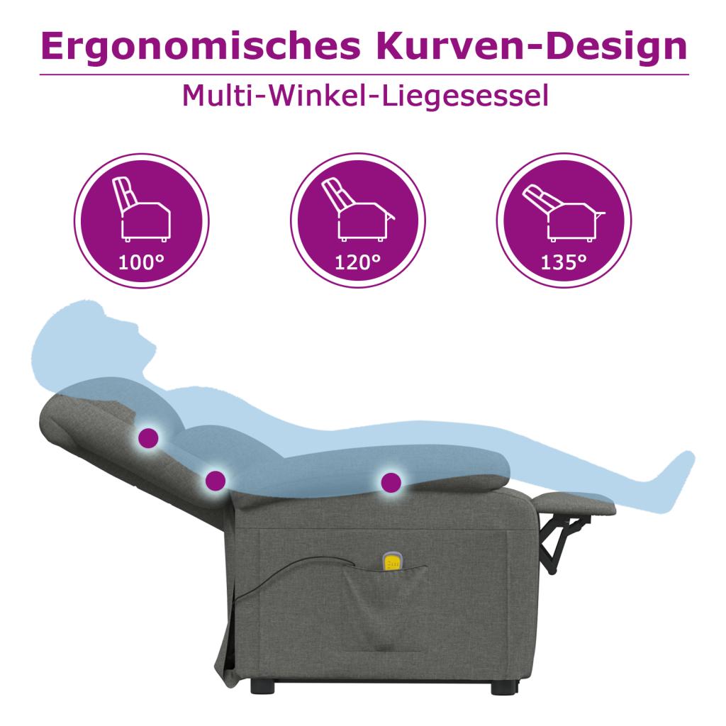 Massage Recliner with Rising Function Cream Fabric