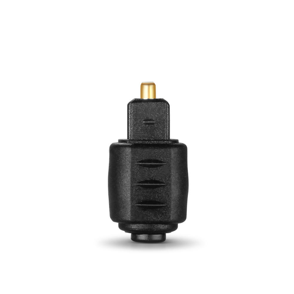 Black Round To Square 3.5mm Audio Adapter Optical Mini Jack Plug To Toslink Female To Male