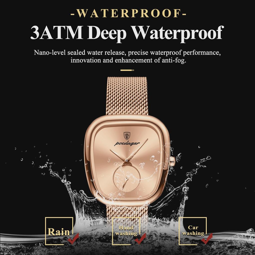 POEDAGAR Luxury Woman Watch Waterproof Stainless Steel Mesh Women's Watches Fashion Elegant Quartz Ladies Wristwatch Reloj