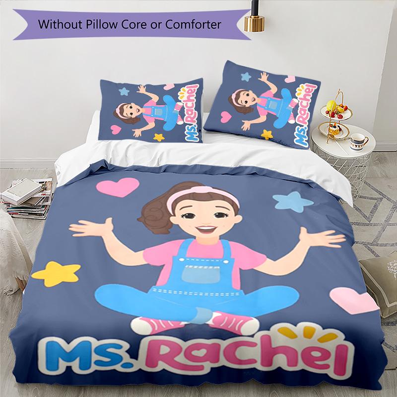 Ms Rachel 3pcs Bedding Set Duvet Cover Closure Includes 1 Duvet Cover & 2 Pillowcases for All Seasons Bedroom Home Dorm Decor