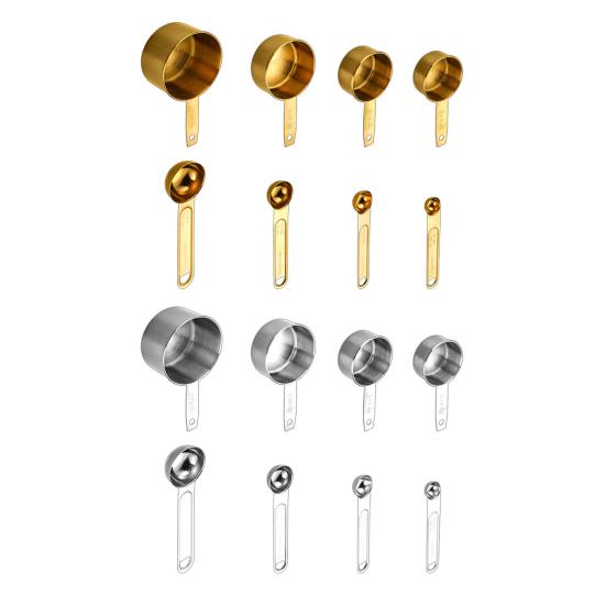 Набор мерных ложек из нержавеющей стали, двухсекционные весы, эргономичная ручка, мерный стакан