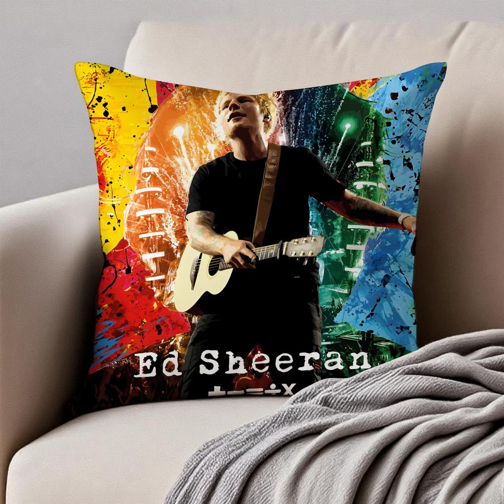 Lyrical Down to earth POP Singer EEd Sheeran Cushion Cover Pillowcase Antidustmite Invisible Zipper Short Plush Sofa Cushion