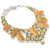 Septerian Noodal, Citrine 925 Sterling Silver Jewelry Necklace 18" z9G65