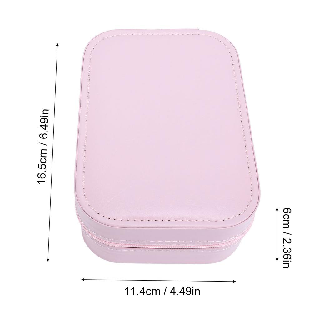 Makeup Bag with LED Mirror Jewelry Storage Box Dimmable Touch Screen Makeup Travel Lighted Case for Home Travel Pink